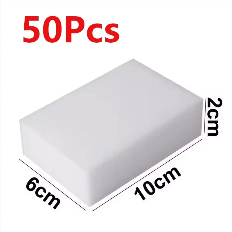 100Pcs Magic Sponge Cleaner Melamine Foam Scouring Pads for Household Cleaning