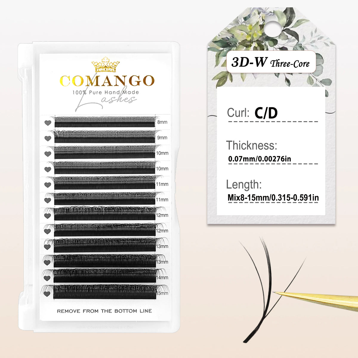3D W-Shaped False Eyelash Extensions Premade Fans C/D Curl Natural Look