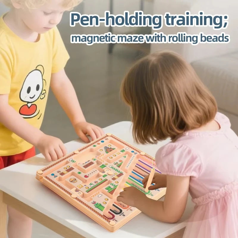 Children's Magnetic Maze Walking Ball Baby Concentration Puzzle Toddler Learning Toy