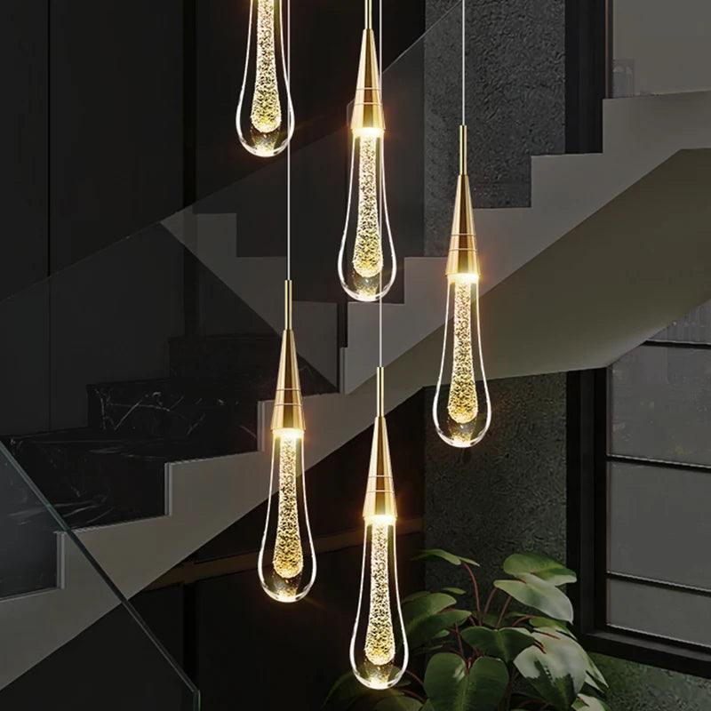 Crystal Pendant Light Fixture for Interior Home Lighting with Crystal and Metal Frame