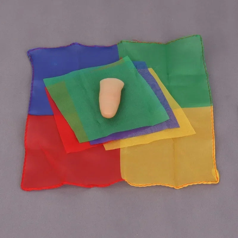 Magic Trick Scarves Set - Four To One Silk Transformation for Close-Up Illusions