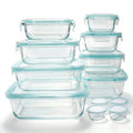 Glass Food Storage Containers Set - Leakproof Microwave Safe Kitchen Organizer