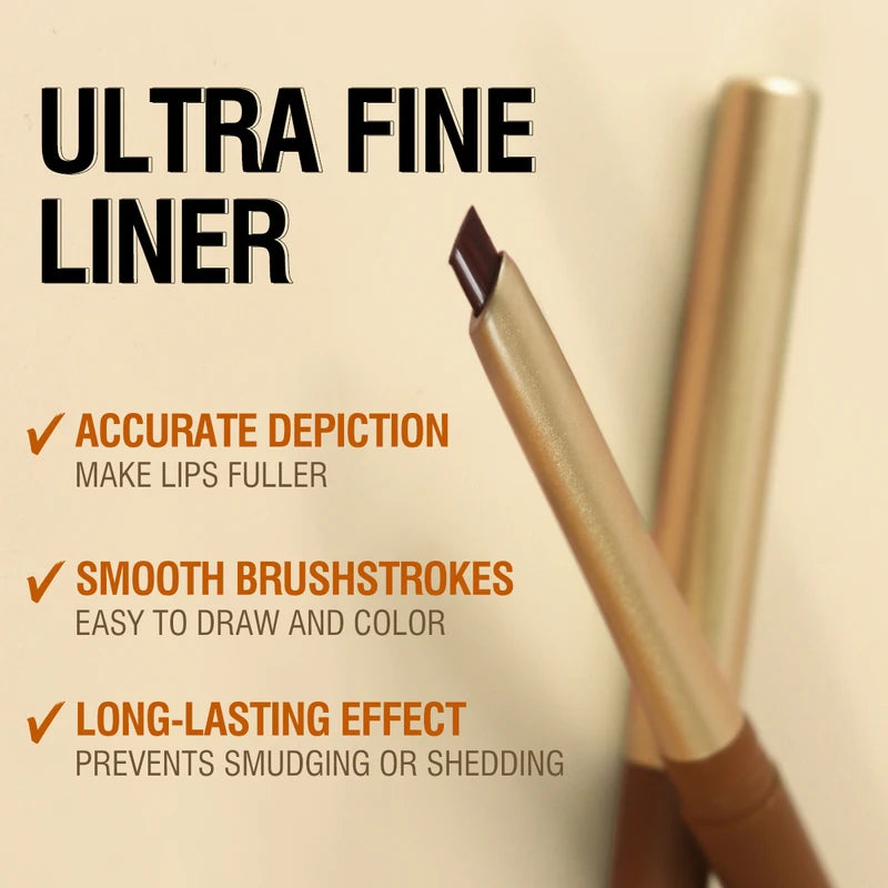 Matte Lip Liner Pencil Set - 6 Colors for Nude, Brown, and Contour