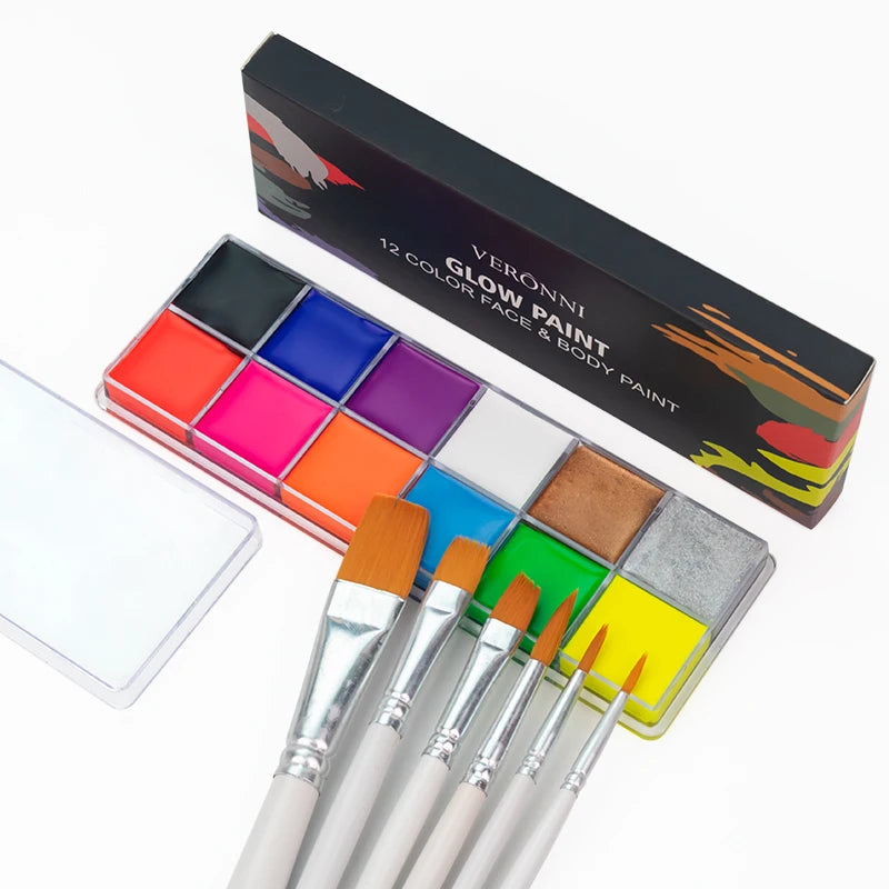 Professional Face & Body Paint Palette - 12/20 Colors for Halloween & Cosplay