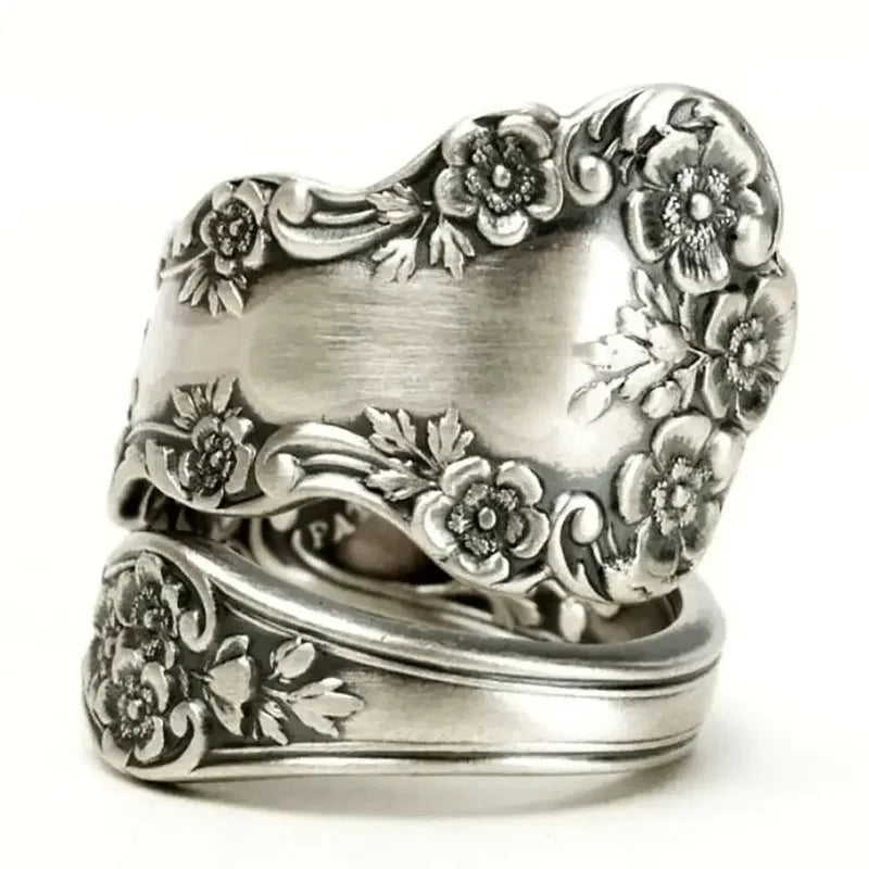 Vintage Antique Style Women's Midi Flower Pattern Ring - Stylish Jewelry