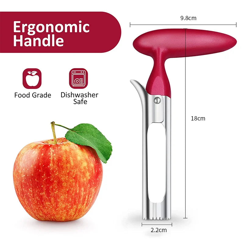 Stainless Steel Apple Corer Fruit Slicer Kitchen Tool - Multi-Function Core Remover
