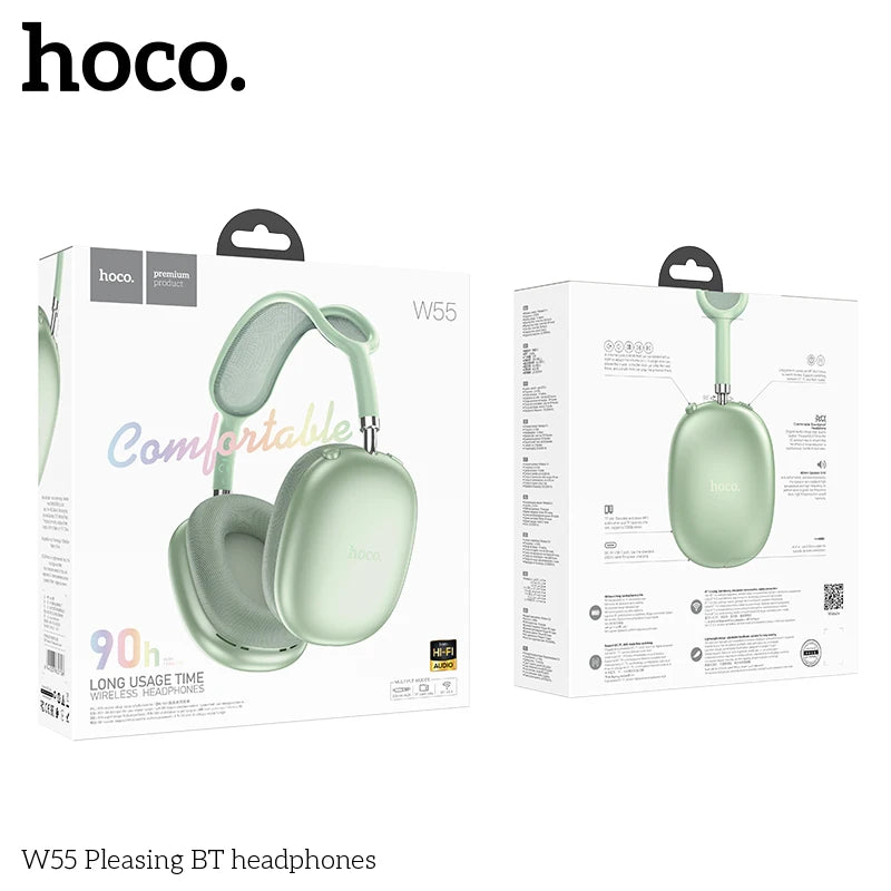 Wireless Over-Ear Bluetooth Headphones with Microphone, HiFi Stereo Sound, 40mm Drivers