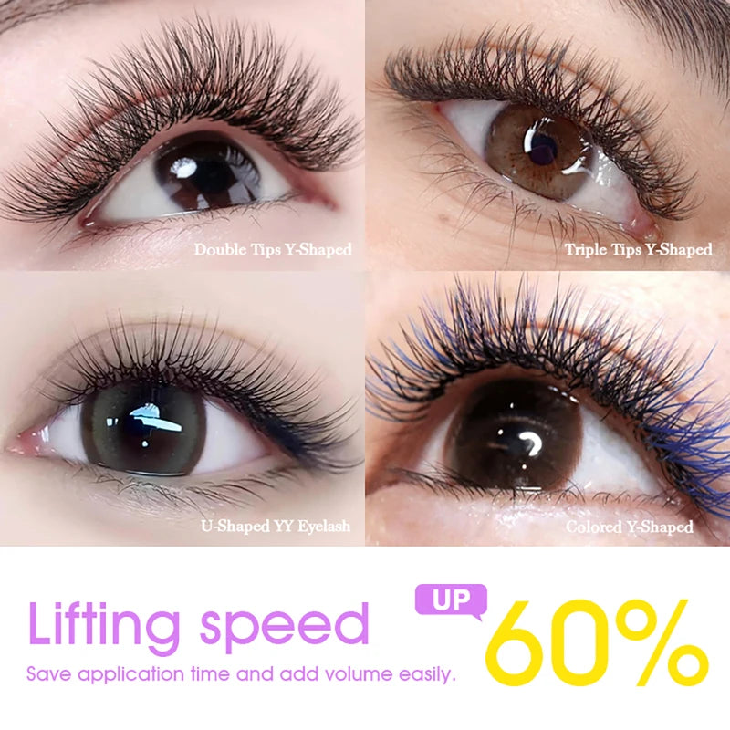 U Shape YY Eyelash Extensions - Handmade Natural Lash Set with All Sizes and Colors