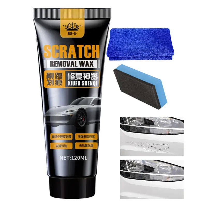 Car Scratch Remover Wax 120ml - Deep Surface Repair & Gloss Protection
