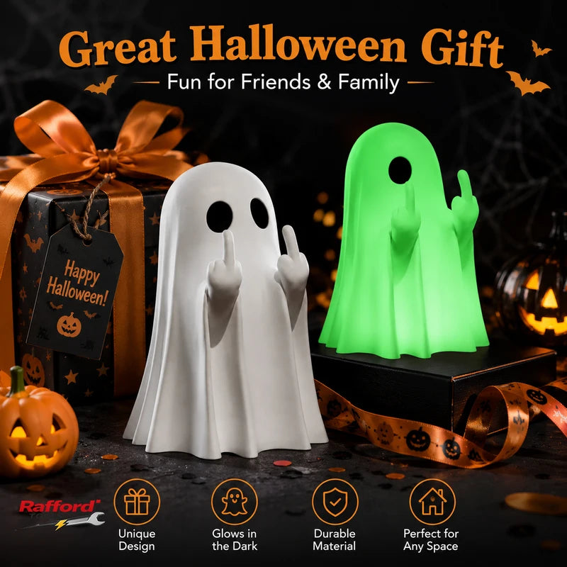Cute Ghost Halloween Decor Statue - Small Spooky Centerpiece for Home & Party