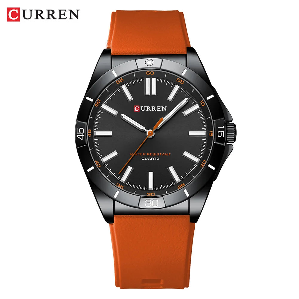 Men's Quartz Watch with Silicone Strap - Fashion Outdoor Analog Timepiece