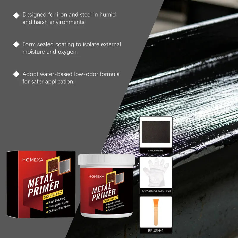Anti-Rust Metal Primer for Iron Gates & Steel Railings - High Adhesion Outdoor Paint