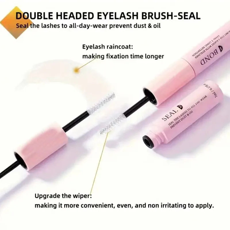 Lash Bond and Seal 2-in-1 Waterproof Clear Lash Glue & Sealant - Strong Hold, DIY 10 ML