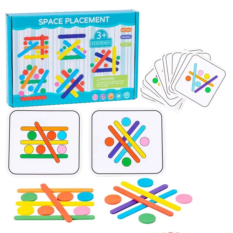 Kids Rainbow Wooden Puzzle Montessori Sensory Toy for Logical Thinking & Matching
