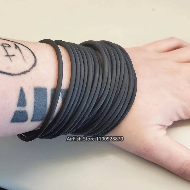 10pcs Silicone Wristbands Hair Ties Punk Rock Rubber Bands Elastic Hair Accessories