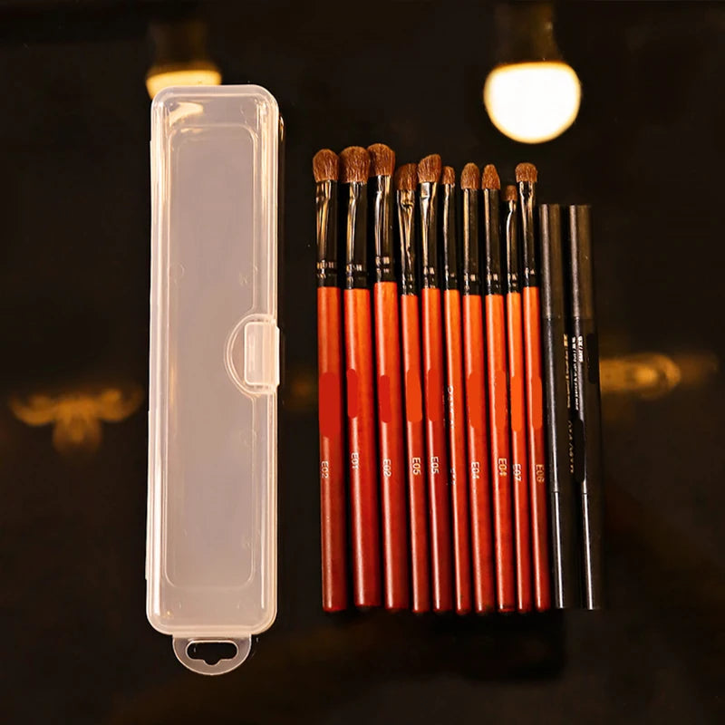 Transparent Makeup Brush & Storage Box - Portable Organizer for Cosmetics & Eyebrow Pencils