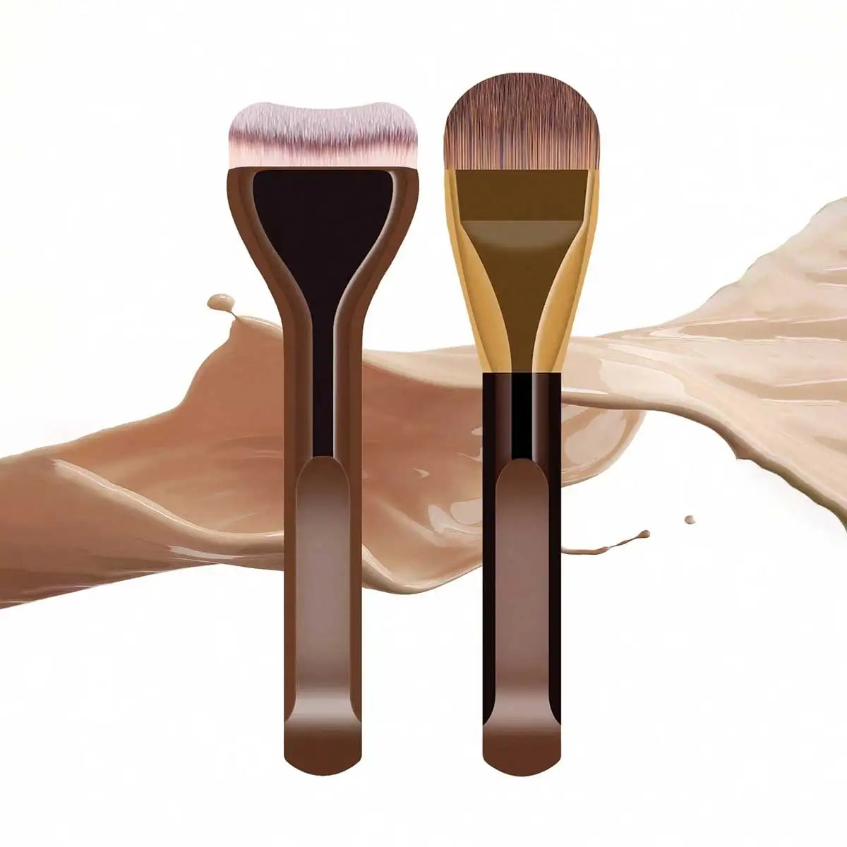 Makeup Brush Set for Liquid & Cream Foundations - Ultra Thin Top Mask Brushes - Beauty Tool & Gift Option