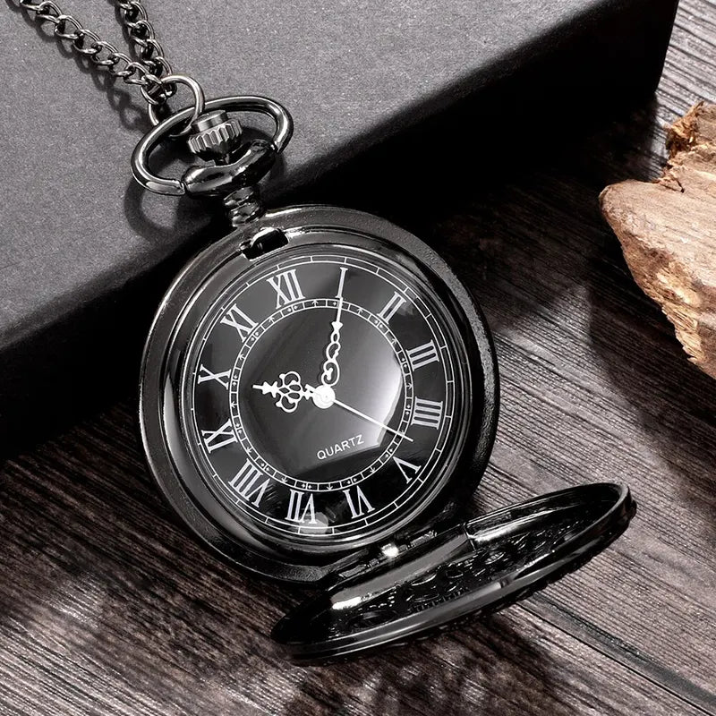 Vintage Steampunk Copper Hollow Gear Pocket Watch Necklace Pendant Chain Men Women Gift