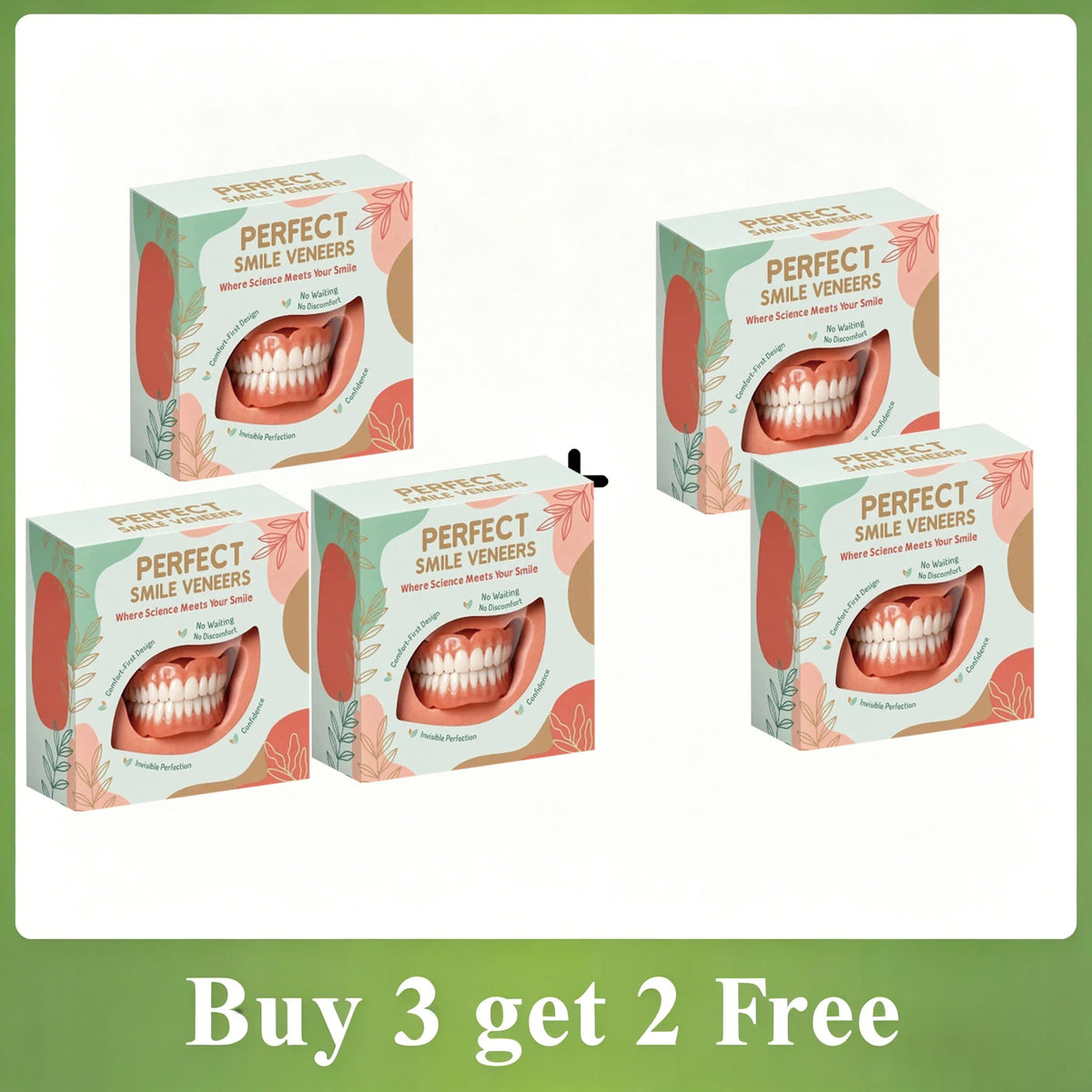 Full Set Silicone Dental Dentures for Men Women - Natural Shade, Daily Oral Hygiene Kit