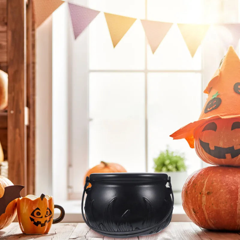 Halloween Witch Bucket Candy Holder Large Size Plastic Round Basket