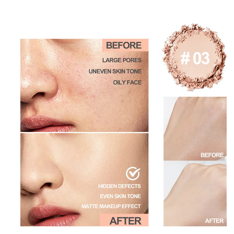 8-Color Matte Face Powder Set - Oil Control Long-Lasting Foundation