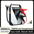 4-in-1 Car Jump Starter Air Pump Compressor 150PSI Tire Inflator 12000mAh Battery