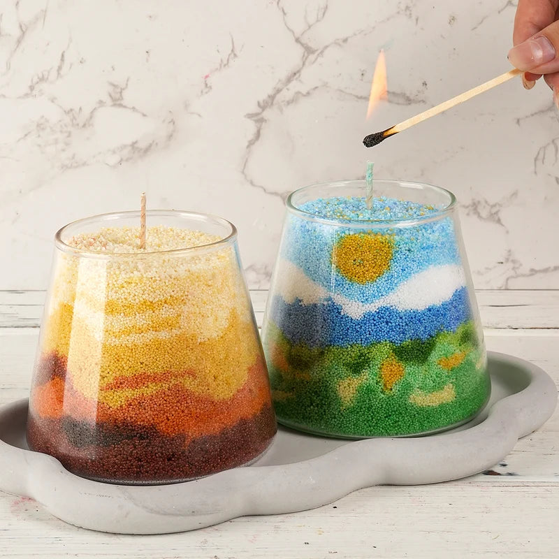 1LB Candle Making Kit with White Sand Wax and Snowflake Decorations