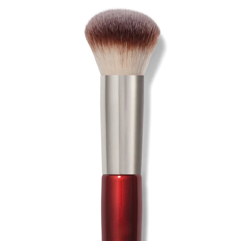 Makeup Brush Set with Dual-Sided Concealer Foundation and Complexion Brushes - Red, Gray, Black, Green
