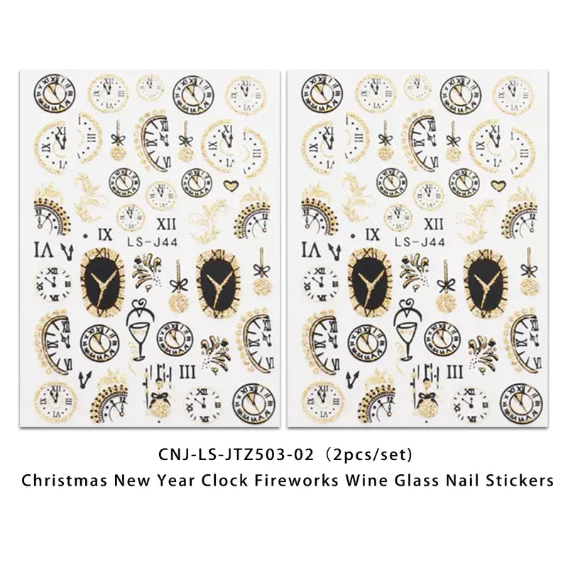 2PCS Firework Nail Stickers for New Year & Party Nail Art, Easy DIY Decoration