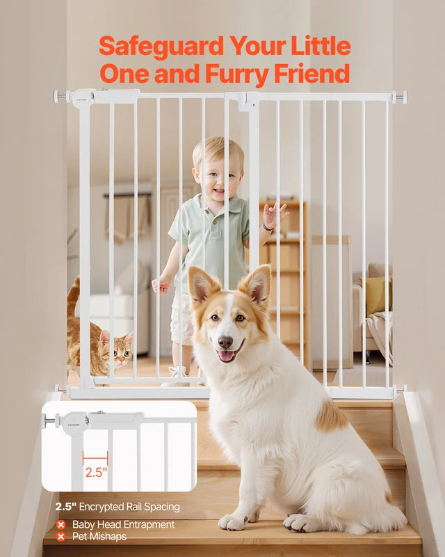 Baby & Pet Gate 28-36 Inch Tall Pressure Mount Walk Thru Child & Dog Safety Gate
