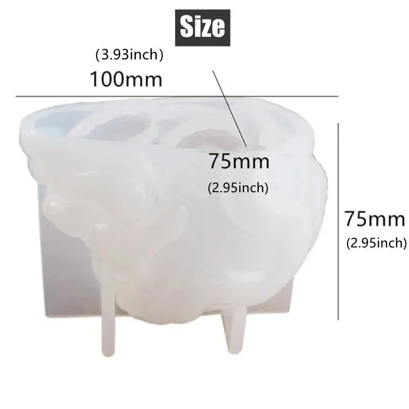 Skull Snake Head Resin Mold Silicone Candle Craft Halloween Decor