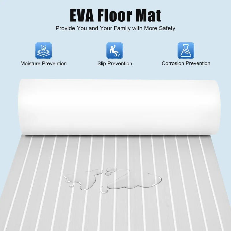 EVA Foam Yacht Decking Mat - Anti-Slip Boat Floor Covering with Self-Adhesive Backing