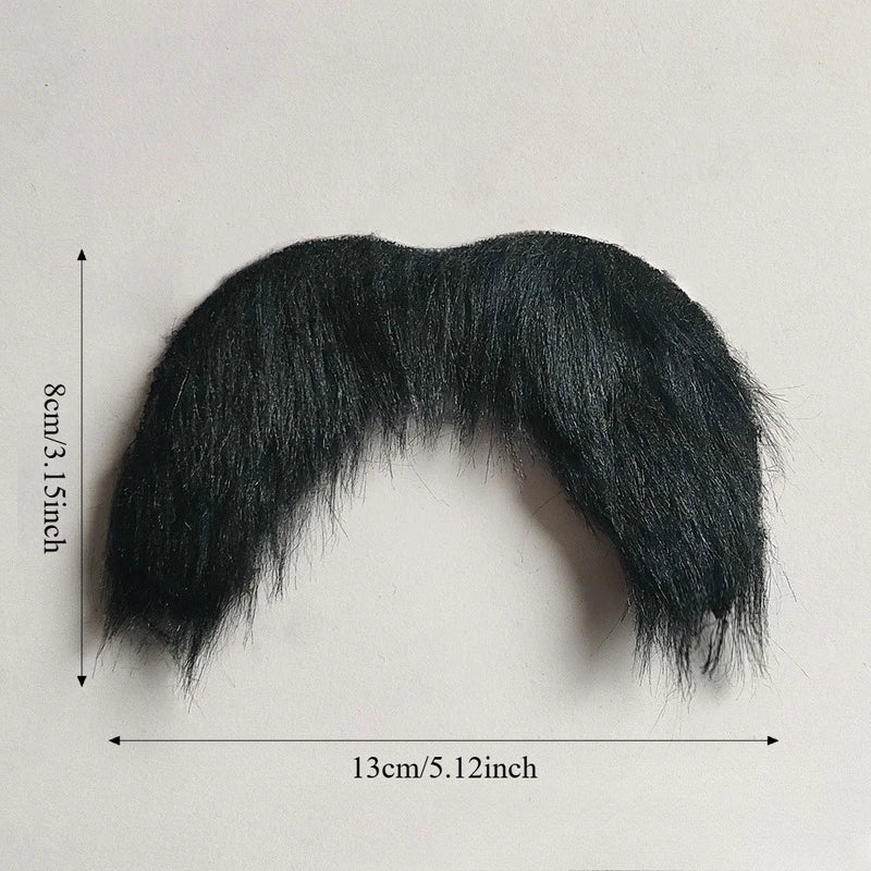 3pcs Fake Mustaches Set - Realistic Stick-On Facial Hair for Cosplay & Costumes