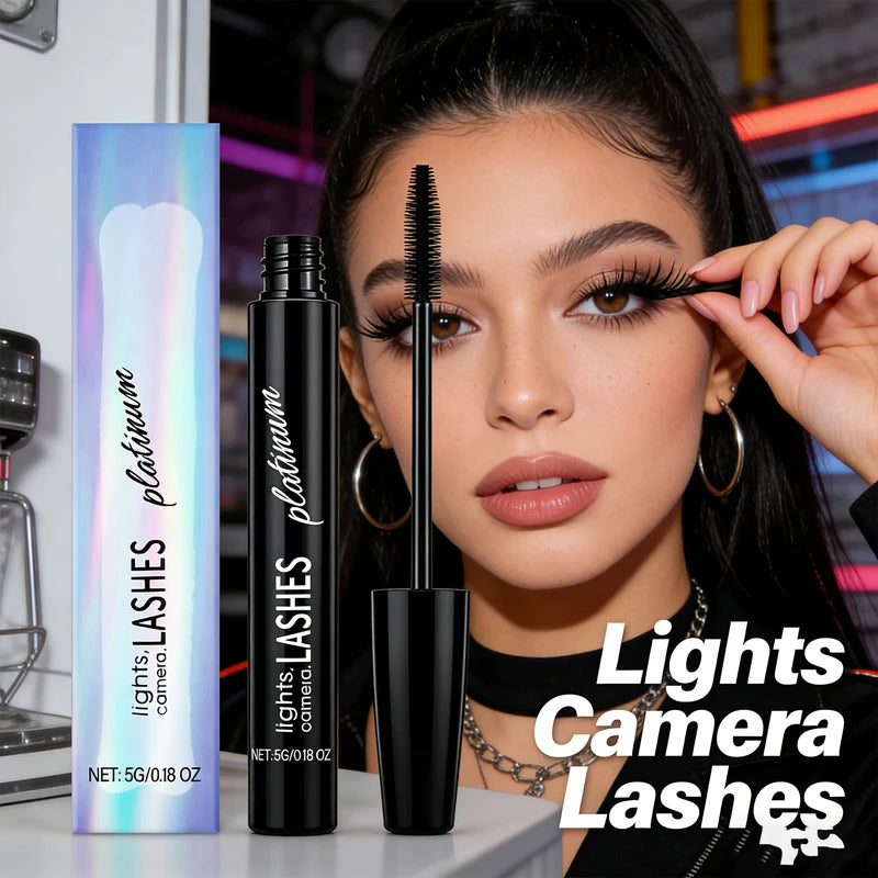Long Lasting Waterproof Curling Mascara - Natural Finish, No Clumping, Lightweight, Smudge Proof