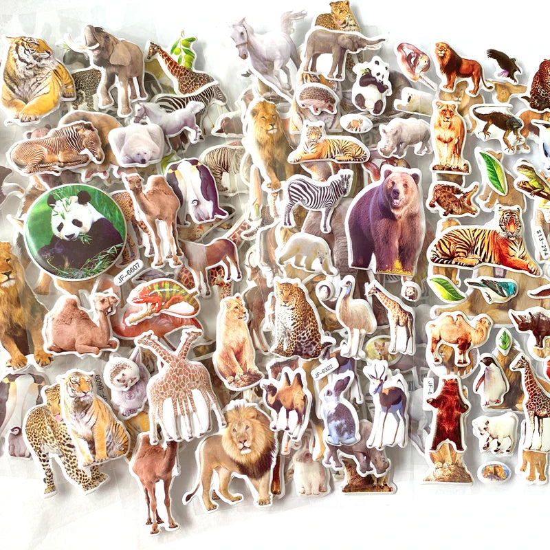 10 Sheets 3D Puffy Animal Stickers for Scrapbooking Kids Birthday Gifts