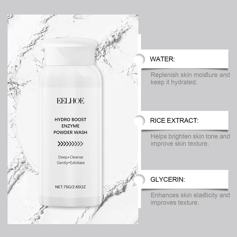 Gentle Enzyme Face Powder Wash for Oil Control & Brightening - Deep Cleansing, Blackhead Removal