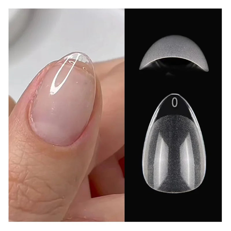 120pcs Fake Nail Tips - Short Almond Coffin Shape for Small & Average Nail Beds