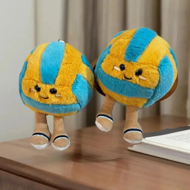 Soft Plush Volleyball Toy Keychain & Bag Decor - Sports-Themed Gift