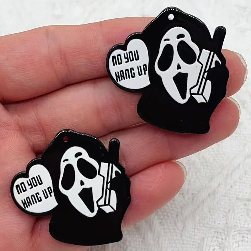 Halloween Acrylic Skull Jewelry Pendants Set for DIY Earrings Necklace Keychains