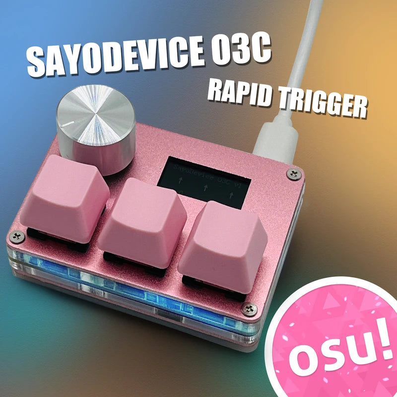 Magnetic Trigger Switch Keyboard with RGB Music Game Volume Knob - Compatible with O3C DJMAX SDVX Geometry Dash