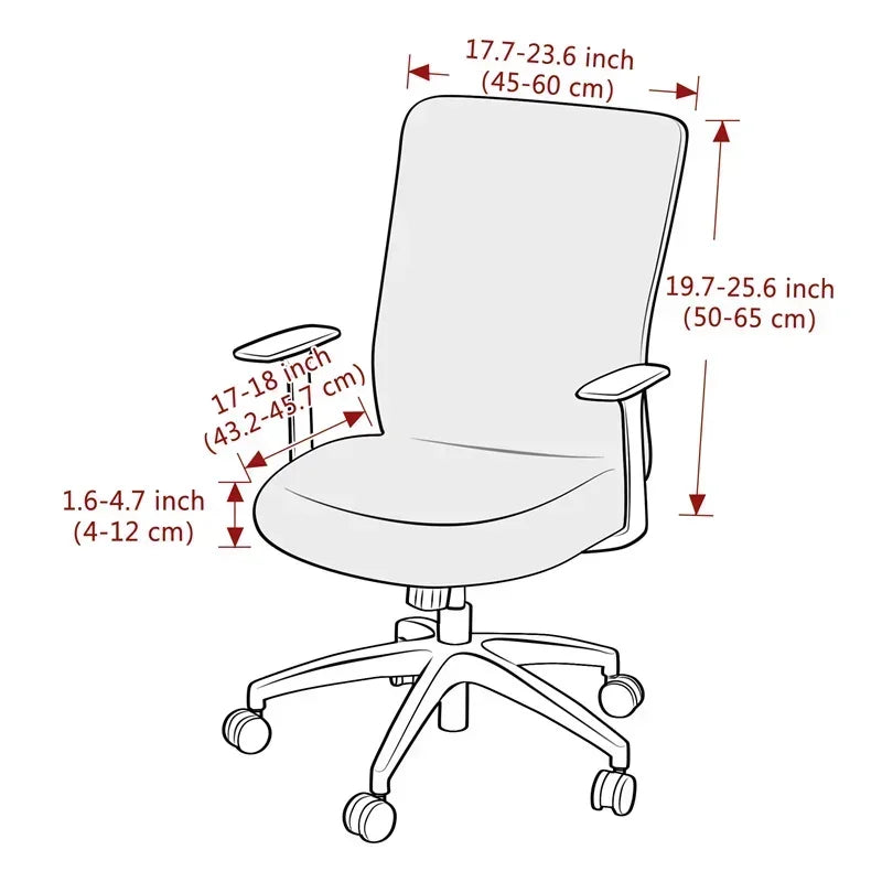 Stretch Office Chair Cover Anti-Dirt Jacquard Armchair Protector for Study Room & Hotel
