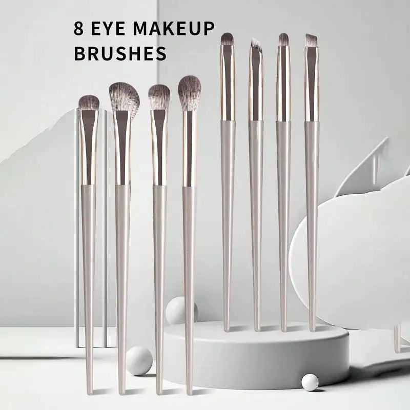 8Pcs Eye Makeup Brush Set for Eyeshadow & Eyeliner - Soft Synthetic Bristles