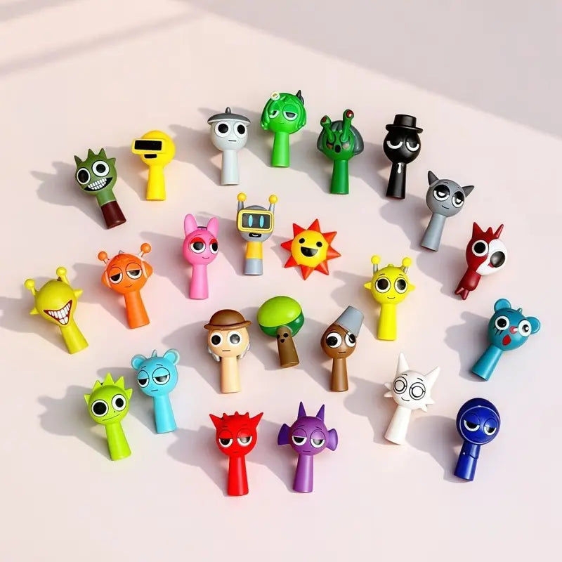 24pcs Mini Action Figure Toy Set Cartoon Movie Sprunki Wenda Dolls Kids Gift