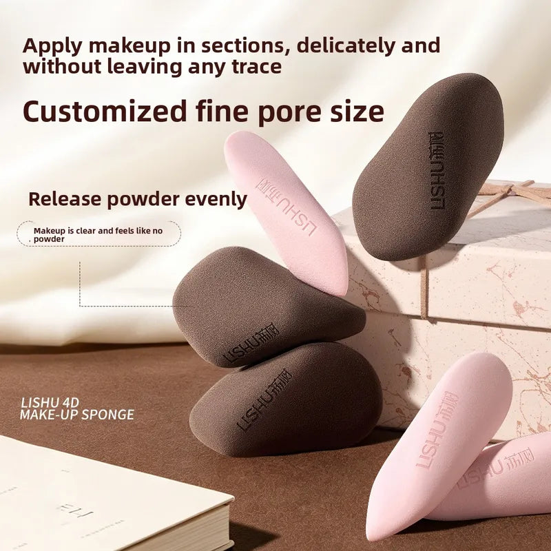 Finger Shape Makeup Sponge Set - Reusable Precision Face Cosmetic Puffs for Foundation & Highlighter