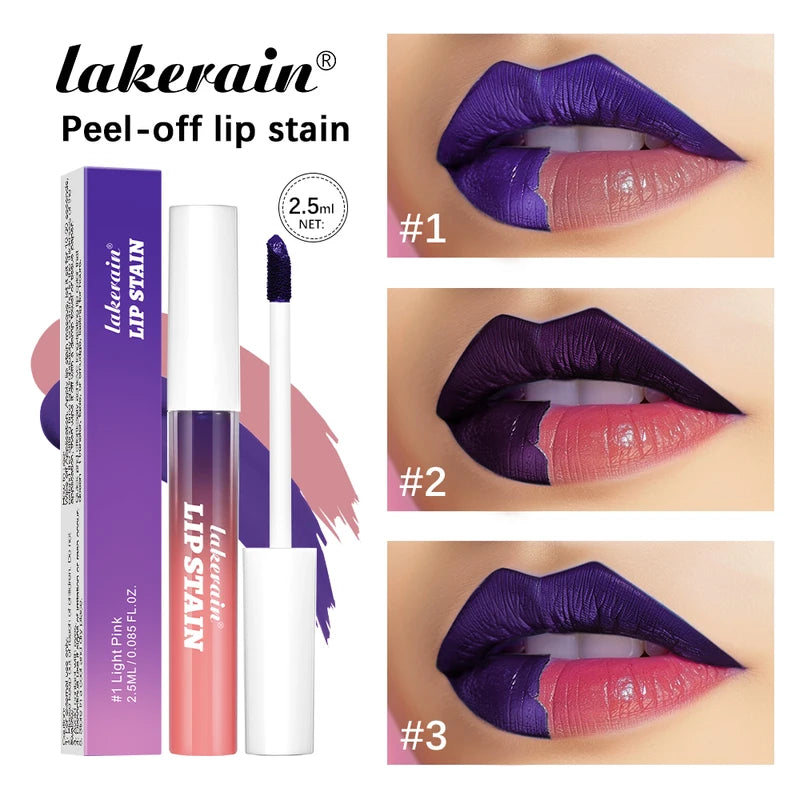Long Lasting Waterproof Lip Stain Set - Peel Off Natural Lip Color, Transfer-Proof, 3 Colors