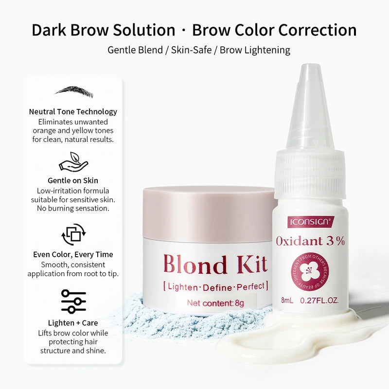 Eyebrow Bleaching Powder Kit with Camellia Essence for Natural Makeup