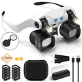 LED Magnifying Glass Set with Interchangeable Lenses for Watch Repair Jewelry & Electronics