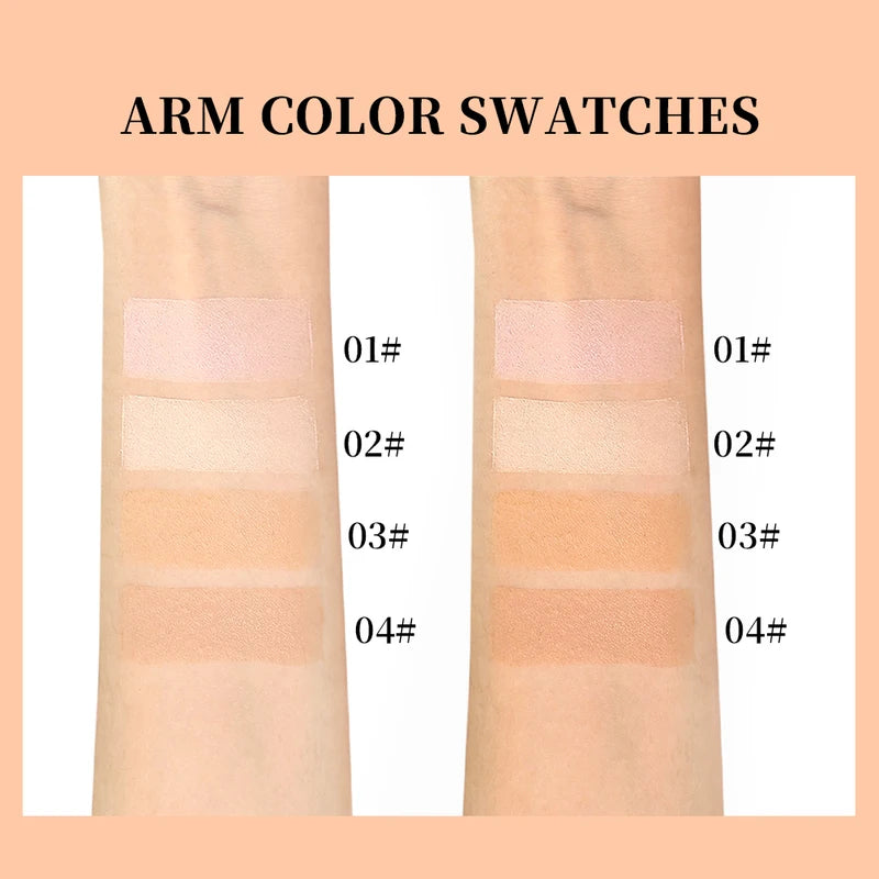 Oil-Control Matte Setting Powder with Concealer - Pressed Foundation for Flawless Skin
