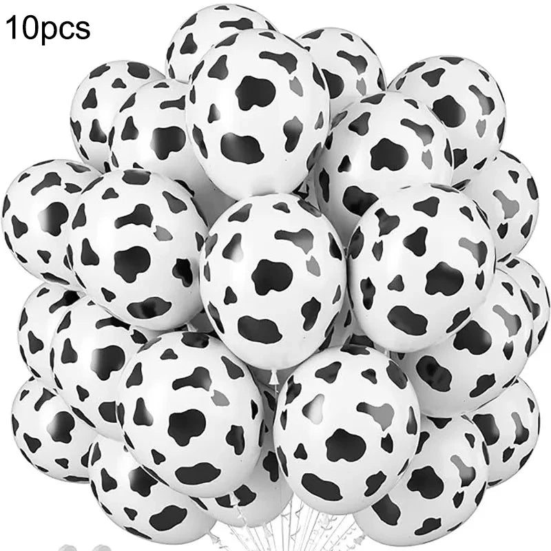 10/20Pcs 12-Inch Milk Cow Print Latex Balloons for Kids Birthday Party Decorations