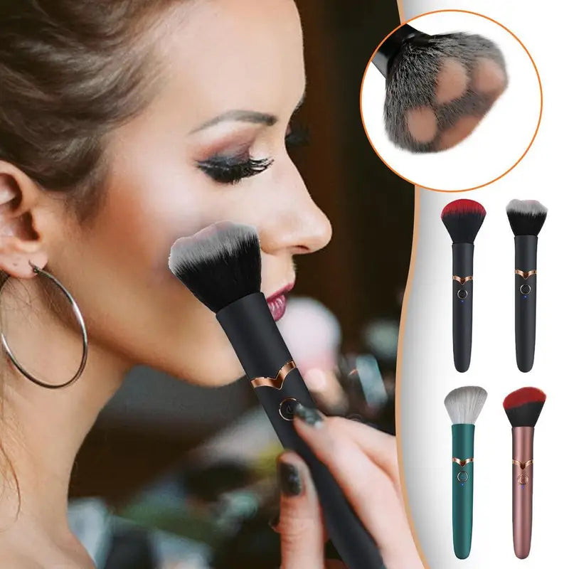 Electric Multi-Function Soft Fluffy Makeup Brush with Vibration Rechargeable Tool